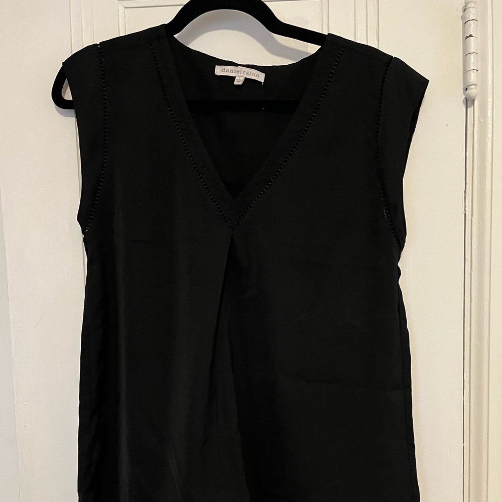 Black cap sleeved silky top